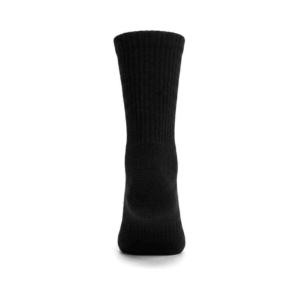 Denaro crew sock in black, rear view on a white background