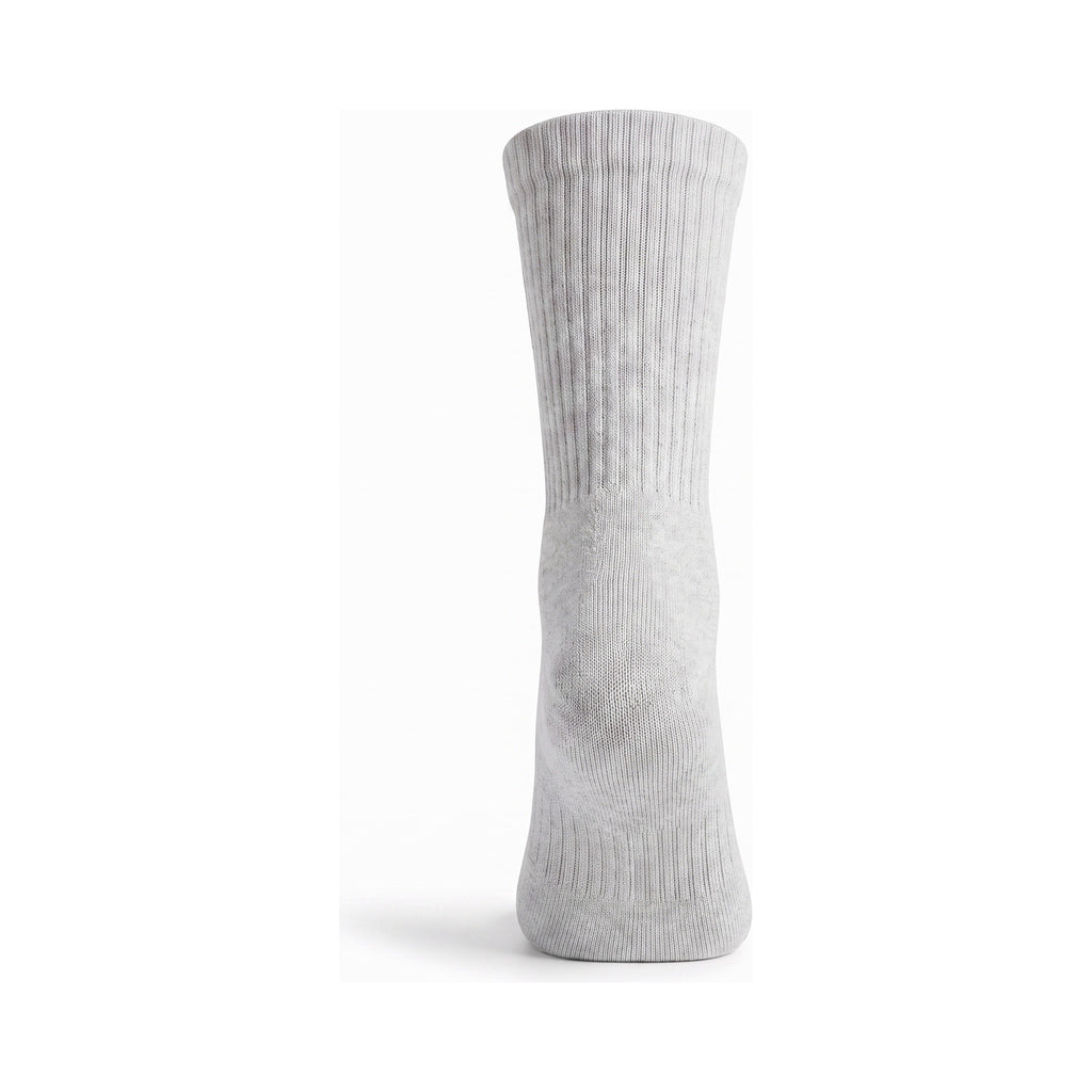 Denaro crew sock in heather grey, rear view on a white background